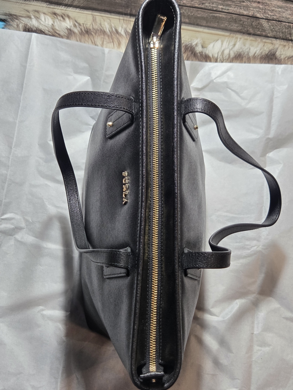 Furla Black Saffiano Leather Daisy Medium Tote Bag - Picture 5 of 14